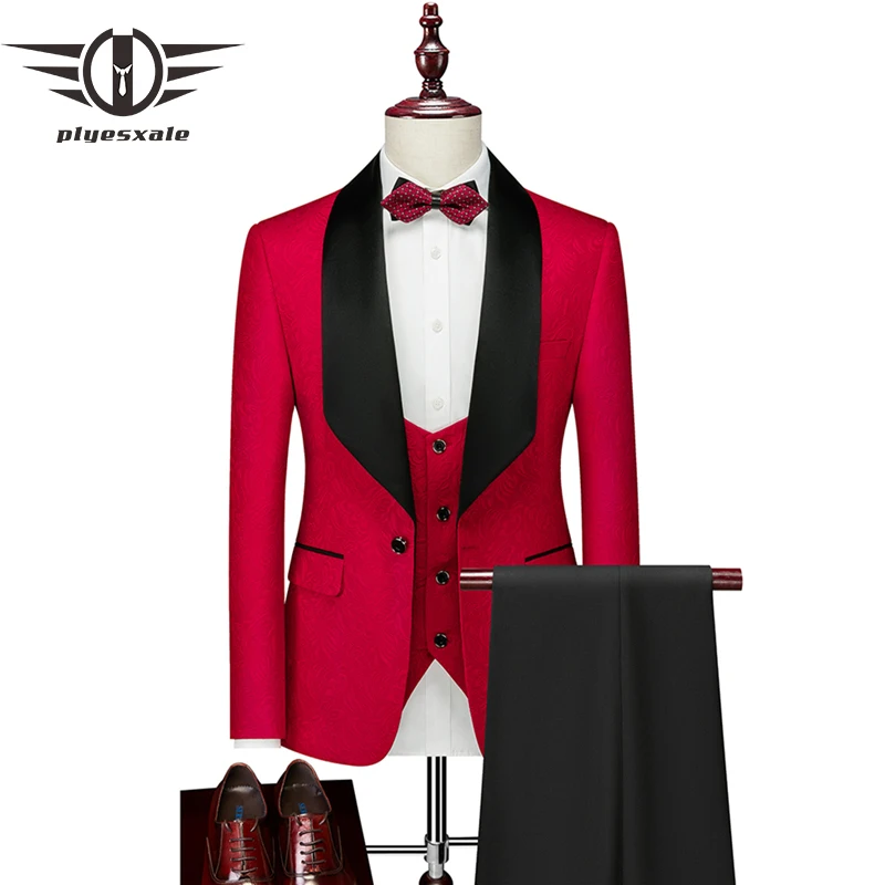 Plyesxale New Fashion Brand Red Floral Jacquard Suit Men 2022 Slim Fit Groom Wedding Suits For Men Dinner Host Prom Suit Q1051
Plyesxale New Fashion Brand Red Floral Jacquard Suit Men 2022 Slim Fit Groom Wedding Suits For Men Dinner Host Prom Suit Q1051