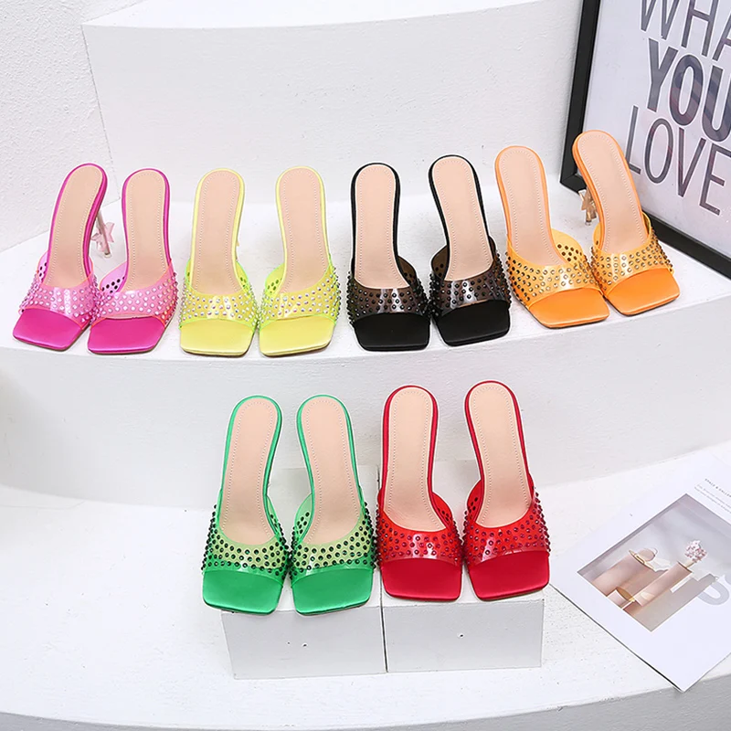 High Heels Sandals 2022 Ladies Slides Big Size Rhinestones Slippers Green Crystal Summer Heels Fashion Shoes For Women Pumps
High Heels Sandals 2022 Ladies Slides Big Size Rhinestones Slippers Green Crystal Summer Heels Fashion Shoes For Women Pumps