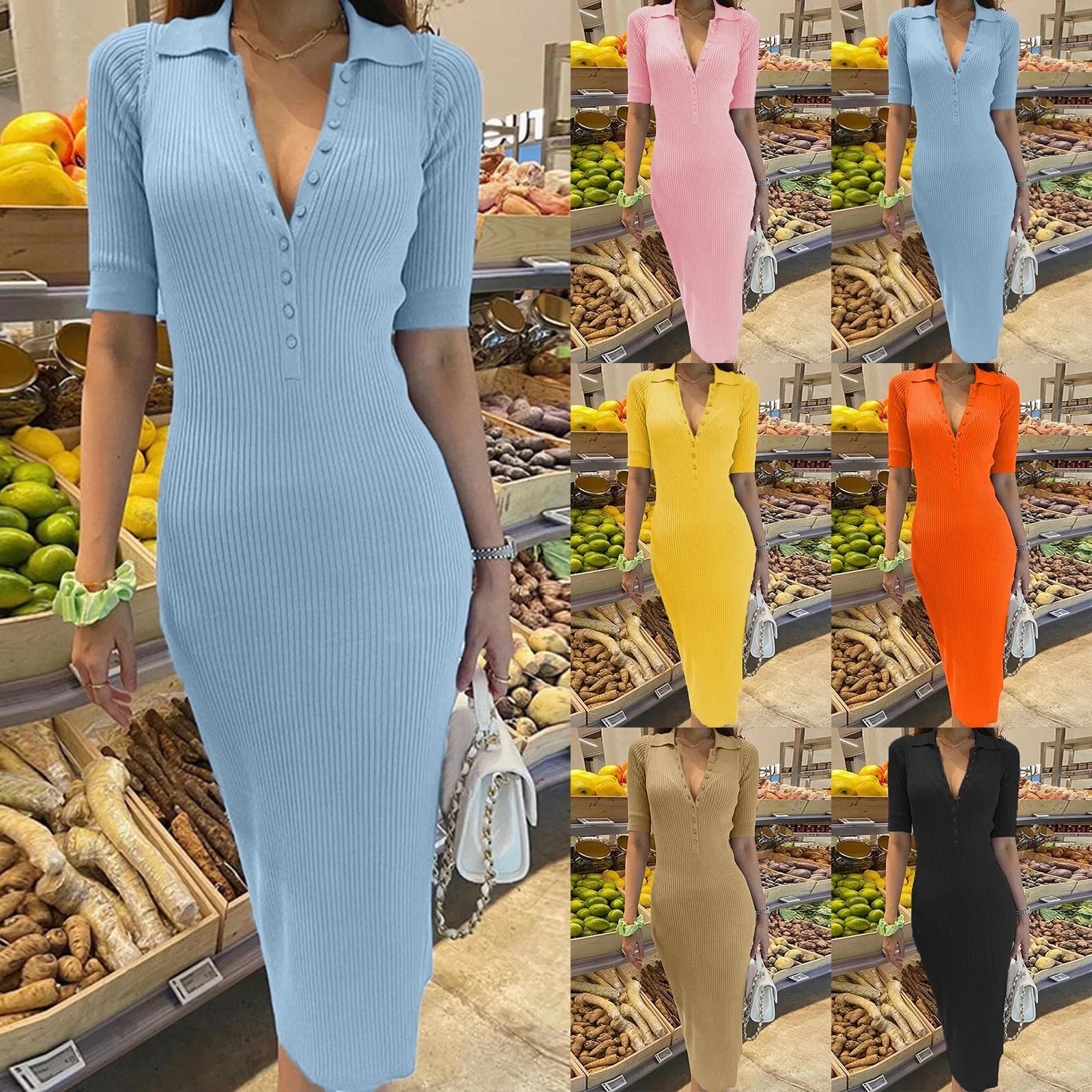 Women Maxi Knitted Dresses Elegant Solid Bodycon V Neck Long Sleeve Sweater Dress 2023 Spring Office Lady Sexy Chic Dresses
Women Maxi Knitted Dresses Elegant Solid Bodycon V Neck Long Sleeve Sweater Dress 2023 Spring Office Lady Sexy Chic Dresses