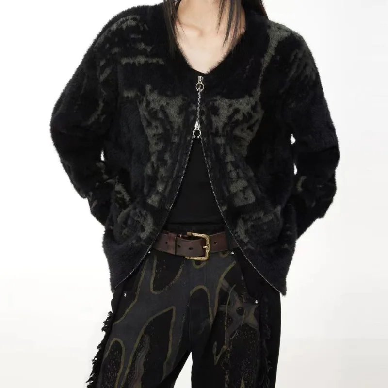 Женский Повседневный кардиган на молнии, черный вязаный Свитер оверсайз в Корейском стиле, модель Y2k, 2023
Женский Повседневный кардиган на молнии, черный вязаный Свитер оверсайз в Корейском стиле, модель Y2k, 2023