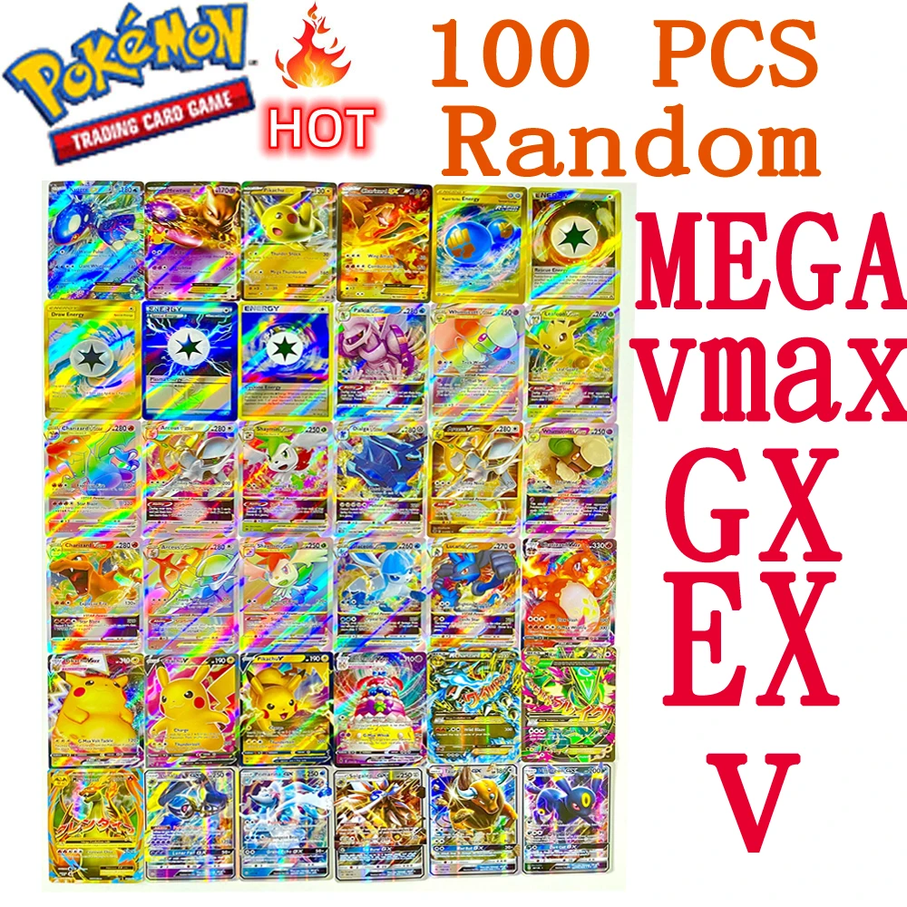 Random 100PCS pokemen English Spanish card, toy collection, Takara toy PIKACHU Charizard Mewtwo
Random 100PCS pokemen English Spanish card, toy collection, Takara toy PIKACHU Charizard Mewtwo