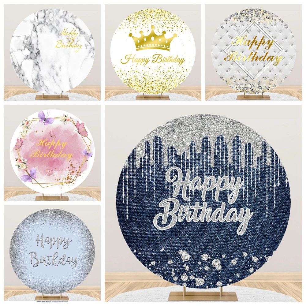 Happy Birthday Backdrop For Photography Women Men Boys Girls Round Pink Rose Gold Black Navy Blue Birthday Party Background
Happy Birthday Backdrop For Photography Women Men Boys Girls Round Pink Rose Gold Black Navy Blue Birthday Party Background