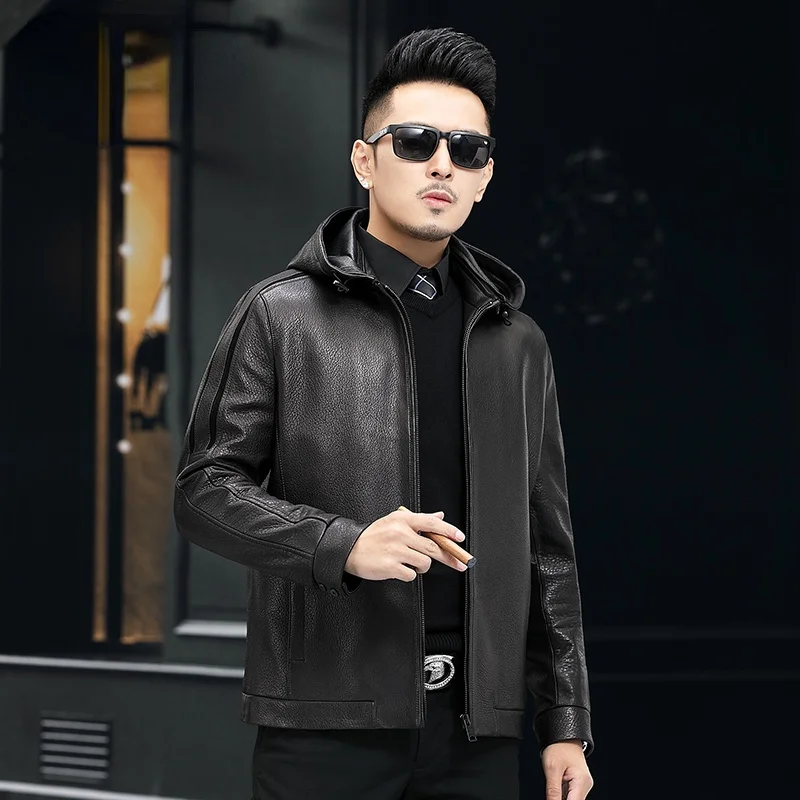 2023 100% Genuine Leather Jackets Male Autumn Spring Black Hooded Deerskin Leather Jacket Men's Clothing Chaquetas Hombre Gmm617
2023 100% Genuine Leather Jackets Male Autumn Spring Black Hooded Deerskin Leather Jacket Men's Clothing Chaquetas Hombre Gmm617