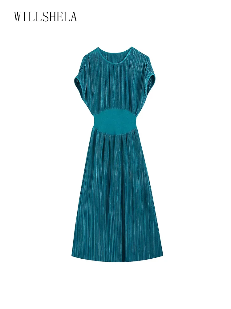 Willshela женское модное однотонное плиссированное платье миди с эластичной талией, винтажное платье без рукавов с круглым вырезом, женские шик...
Willshela женское модное однотонное плиссированное платье миди с эластичной талией, винтажное платье без рукавов с круглым вырезом, женские шик...