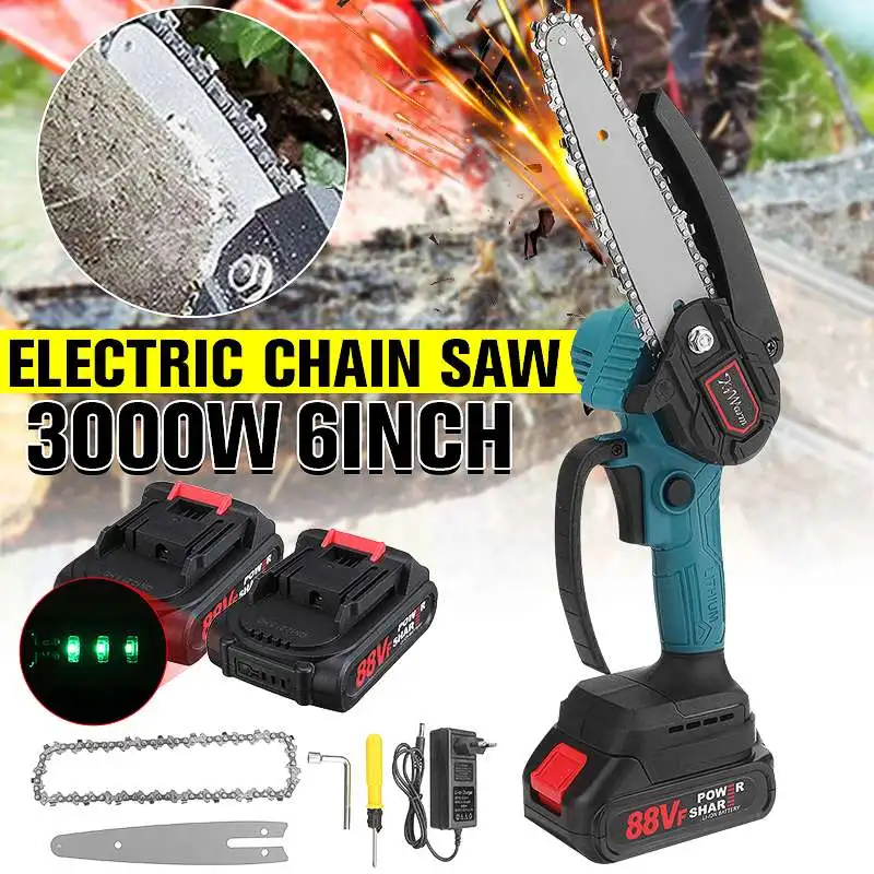 6 Inch 3000W Mini Electric Chainsaw With Battery Display Rechargeable Pruning Saw Woodworking Tool For Makita 18V Battery
6 Inch 3000W Mini Electric Chainsaw With Battery Display Rechargeable Pruning Saw Woodworking Tool For Makita 18V Battery