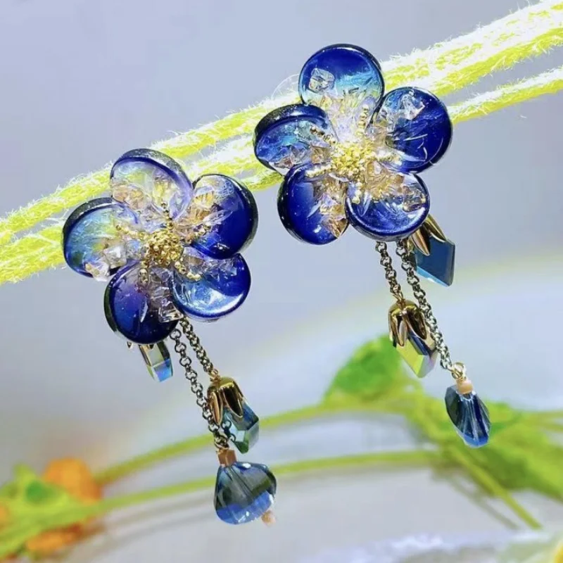 Minar Romantic Blue Red Color Arcylic Glitter Flower Long Dangle Earrings for Women Shiny Crystal Tassel Earring Party Jewelry
Minar Romantic Blue Red Color Arcylic Glitter Flower Long Dangle Earrings for Women Shiny Crystal Tassel Earring Party Jewelry