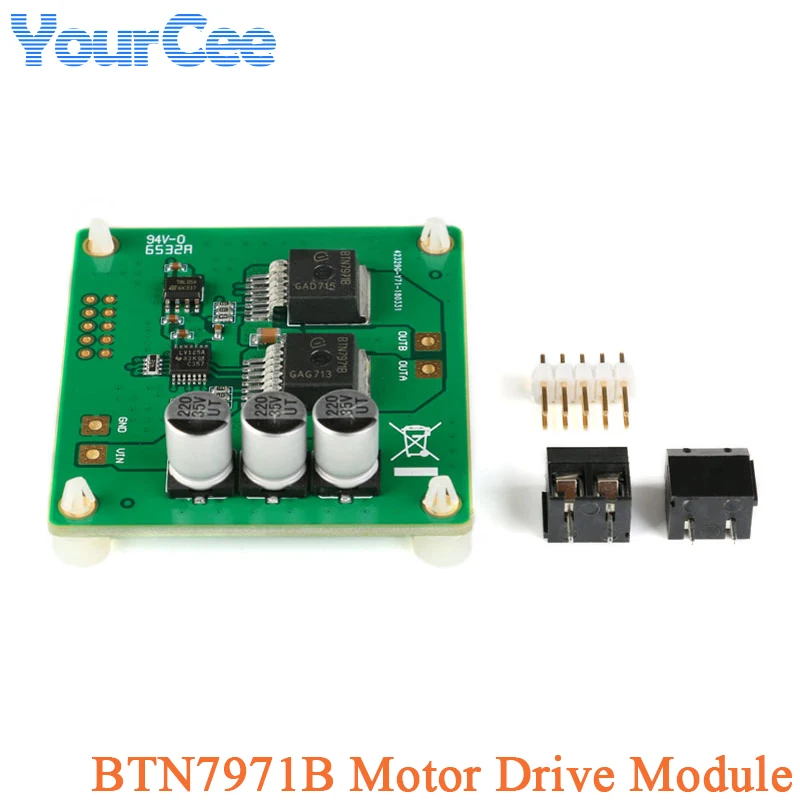 BTN7971B DC Motor Drive Board High Power H-Bridge 6V to 28V Control Amplifier Module for Smart Car Driving
BTN7971B DC Motor Drive Board High Power H-Bridge 6V to 28V Control Amplifier Module for Smart Car Driving