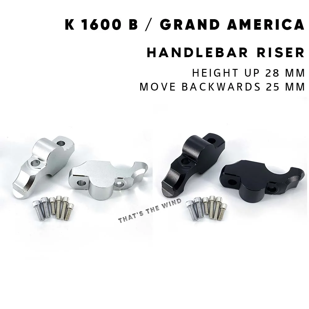 K1600B K1600GA Brand New CNC 28mm Handlebar Risers Clamp Height up Adapter For BMW K 1600 B K 1600 Grand America
K1600B K1600GA Brand New CNC 28mm Handlebar Risers Clamp Height up Adapter For BMW K 1600 B K 1600 Grand America