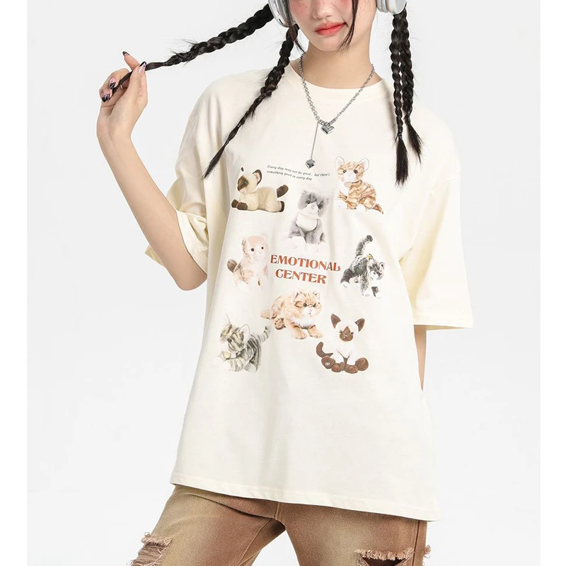 Y2K Trendy Street Style American T-shirt Loose Short Sleeve Summer European and American High Street Printing Short Sleeve
Y2K Trendy Street Style American T-shirt Loose Short Sleeve Summer European and American High Street Printing Short Sleeve