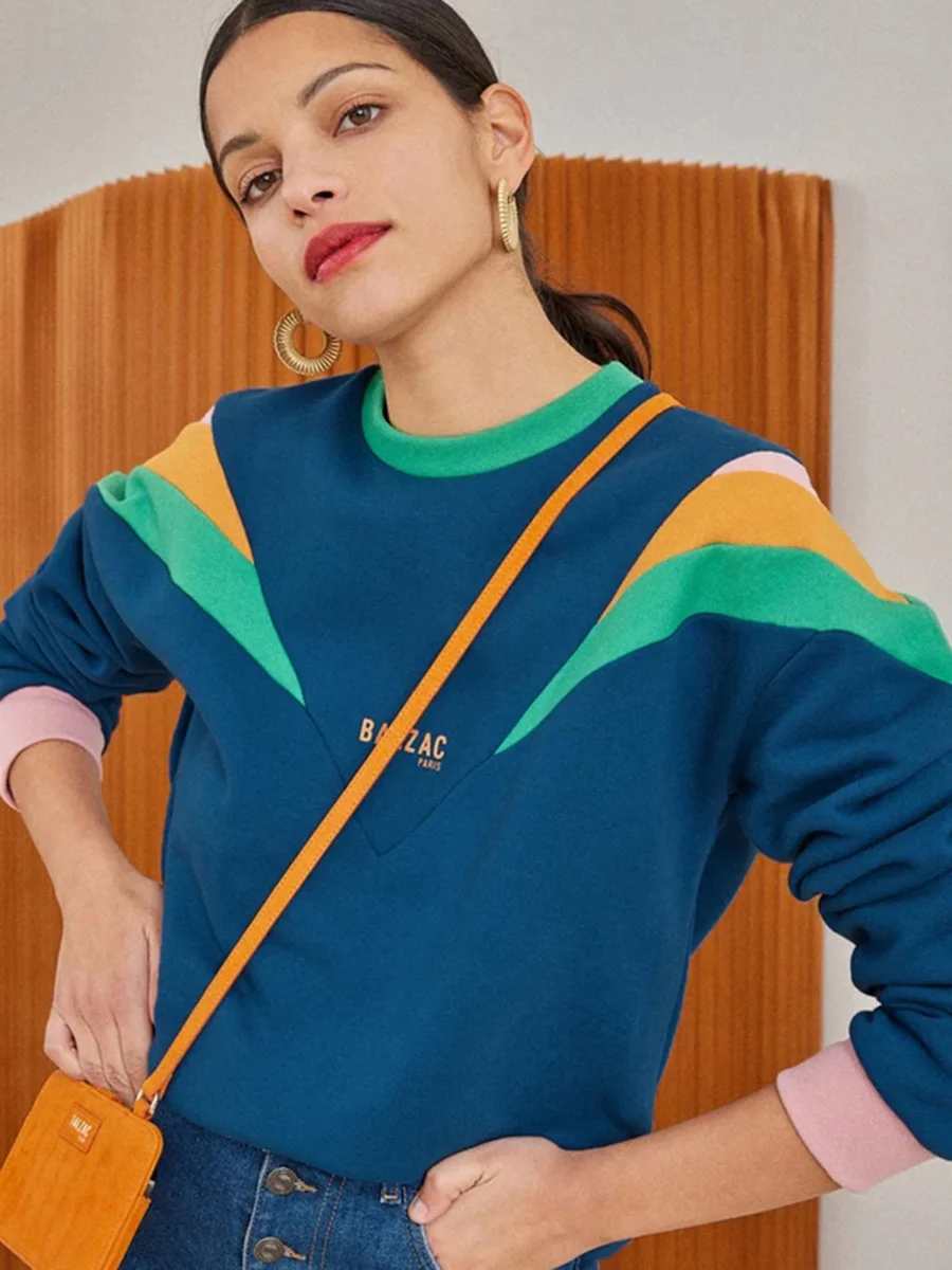 Letter Patch Work Sweatshirts Cotton Round Neck Spring Women Long Sleeve Pullovers Female Casual Chic Sweatshirt 2023
Letter Patch Work Sweatshirts Cotton Round Neck Spring Women Long Sleeve Pullovers Female Casual Chic Sweatshirt 2023