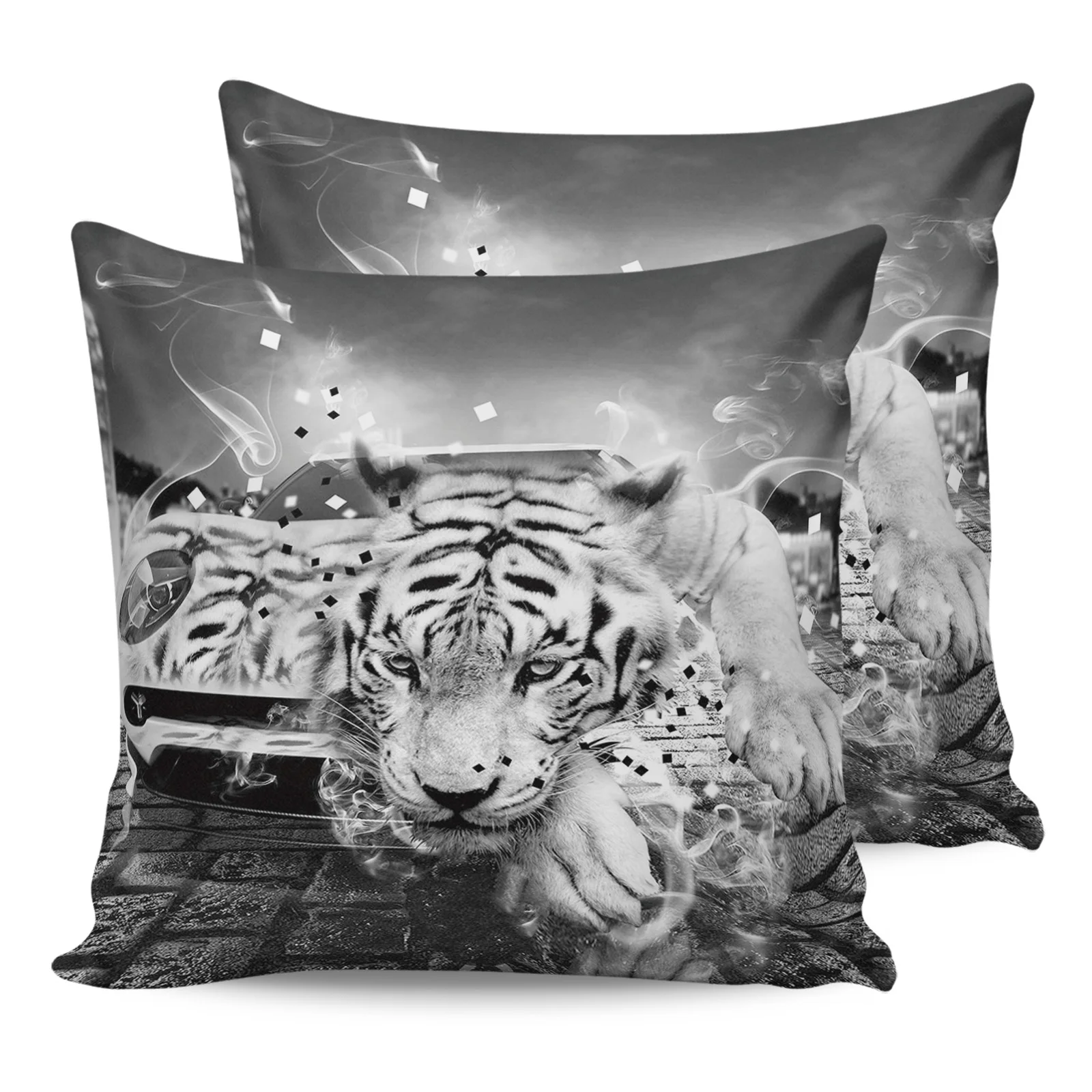 2PCS Pillowcases Tiger Car Street Black And White Cushion Cover Home Bedding Living Room Decorative Couch Throw Pillow Case
2PCS Pillowcases Tiger Car Street Black And White Cushion Cover Home Bedding Living Room Decorative Couch Throw Pillow Case