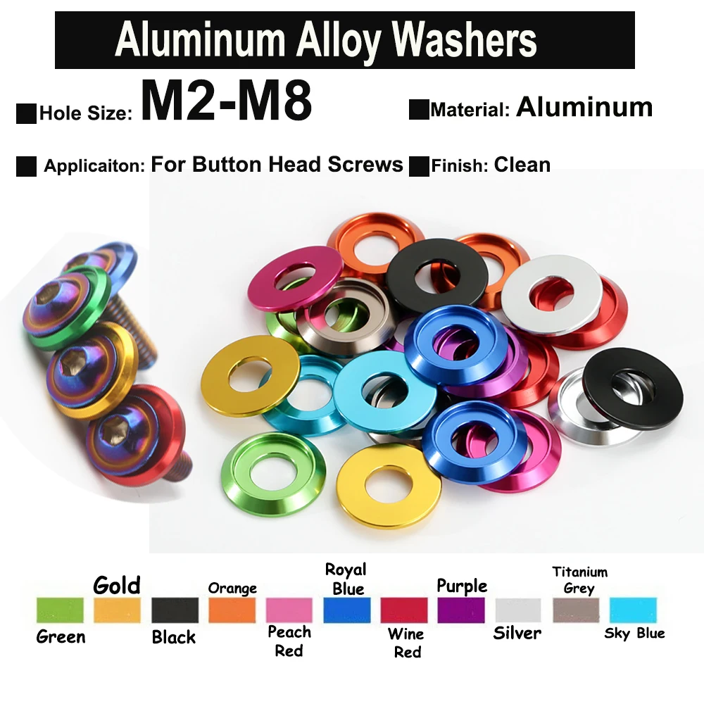 3Pcs-10Pcs Aluminum Alloy Washers for Button Head Screw Gasket ISO7380 Multicolor RC Car Accessories M2 M2.5 M3 M4 M5 M6 M8
3Pcs-10Pcs Aluminum Alloy Washers for Button Head Screw Gasket ISO7380 Multicolor RC Car Accessories M2 M2.5 M3 M4 M5 M6 M8