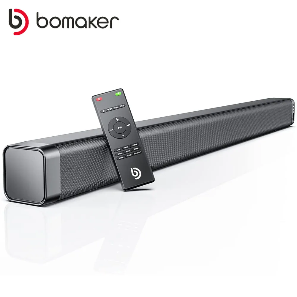 BOMAKER Wireless Bluetooth 5.0 Soundbar Stereo Speaker 100W Soundbar with Subwoofer TV Home Theater Soundbar Subwoofers Speaker 
BOMAKER Wireless Bluetooth 5.0 Soundbar Stereo Speaker 100W Soundbar with Subwoofer TV Home Theater Soundbar Subwoofers Speaker