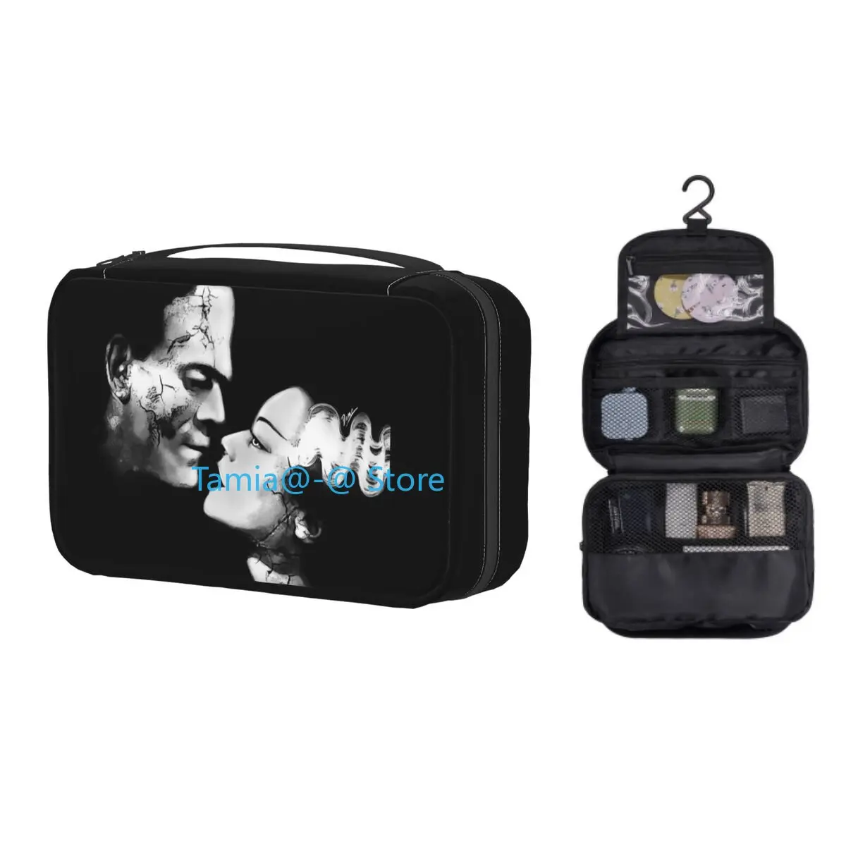 Подвесная дорожная Сумочка для туалетных принадлежностей Dark Love на Хэллоуин, портативный органайзер для косметики Bride of Frankenstein, коробка для ...
Подвесная дорожная Сумочка для туалетных принадлежностей Dark Love на Хэллоуин, портативный органайзер для косметики Bride of Frankenstein, коробка для ...