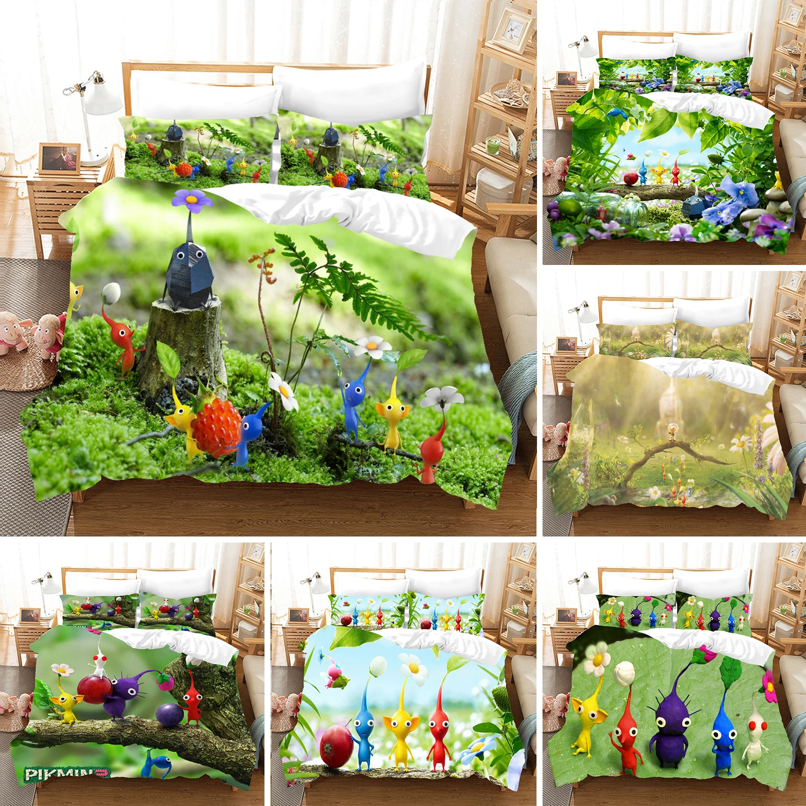 Комплект постельного белья из 2/3 предметов с 3D рисунком аниме Pikmin, пододеяльник, простыня для спальни, одинарный, двойной, размер King, пододеяльник, домашний текстиль
Комплект постельного белья из 2/3 предметов с 3D рисунком аниме Pikmin, пододеяльник, простыня для спальни, одинарный, двойной, размер King, пододеяльник, домашний текстиль