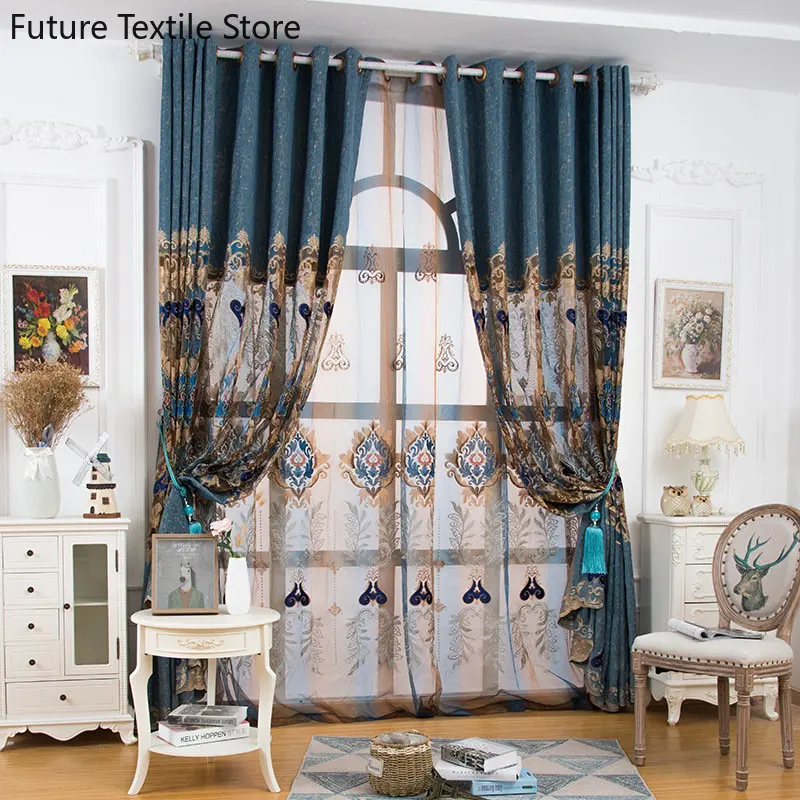 Blue Jacquard Hollowed Out Embroidery Thickened Chenille Curtains for Living Room Bedroom Partition Curtains Villa Customization
Blue Jacquard Hollowed Out Embroidery Thickened Chenille Curtains for Living Room Bedroom Partition Curtains Villa Customization