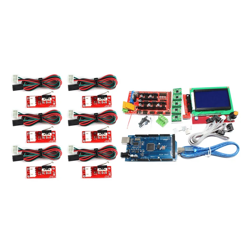6Pcs Mechanical Endstop Limit Switch With 1Pcs Mega 2560 R3 Ch340 + 1Pcs Ramps 1.4 Controller
6Pcs Mechanical Endstop Limit Switch With 1Pcs Mega 2560 R3 Ch340 + 1Pcs Ramps 1.4 Controller