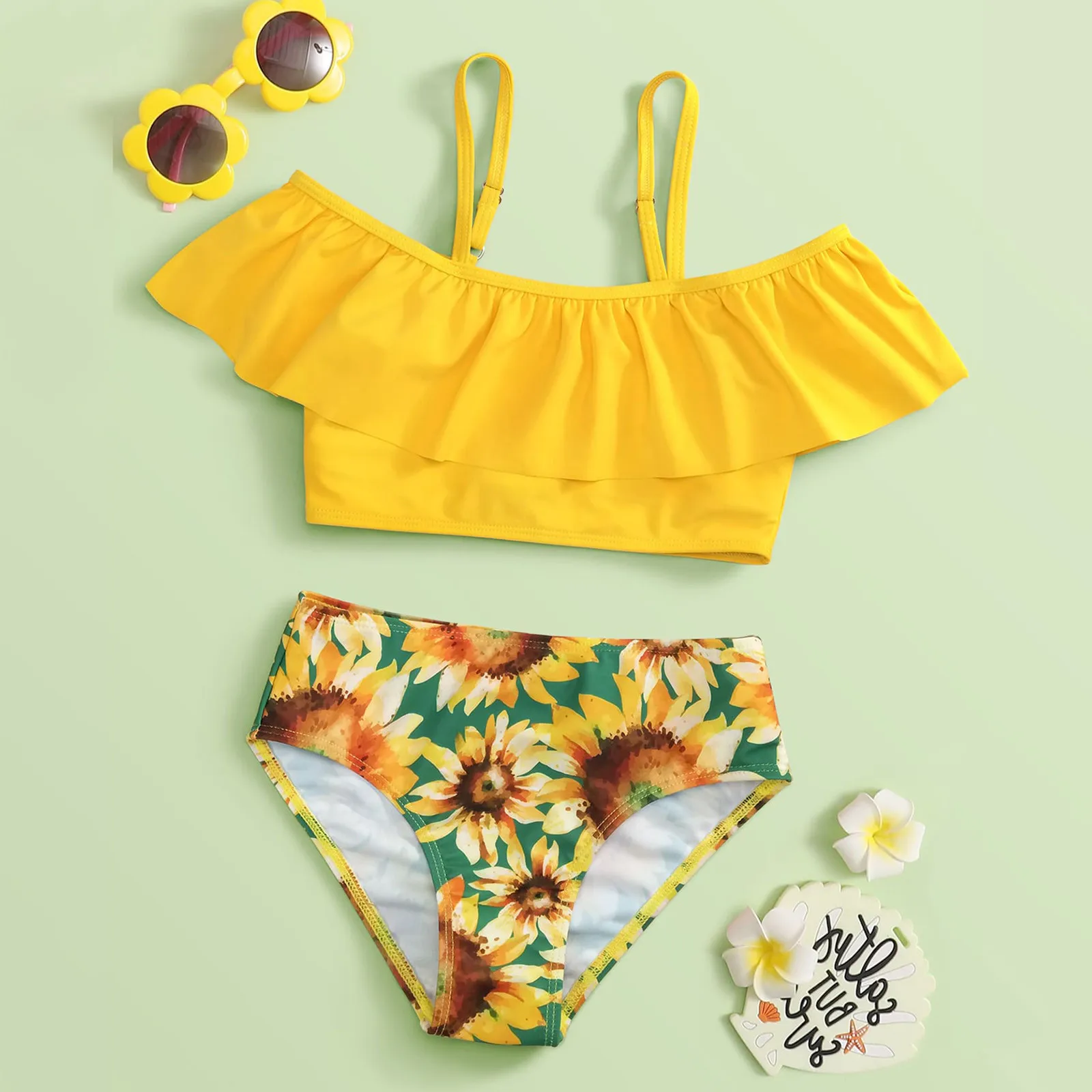Kids Girls Sunflower Print Bikini Sets Ruffles Swimwear Outfits Infant Bikini Summer Two Pieces Girls Swimsuit Set Купальник
Kids Girls Sunflower Print Bikini Sets Ruffles Swimwear Outfits Infant Bikini Summer Two Pieces Girls Swimsuit Set Купальник