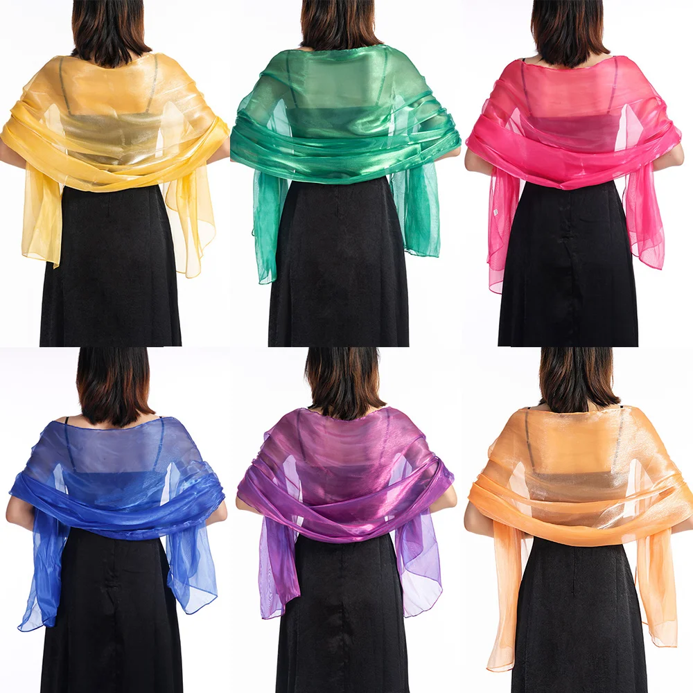 Transparent Yarn Shawl Ladies Wedding Party Evening Dress Scarf Sheer Long Scarf Solid Color Shiny Sunscreen Scarves Sexy Women
Transparent Yarn Shawl Ladies Wedding Party Evening Dress Scarf Sheer Long Scarf Solid Color Shiny Sunscreen Scarves Sexy Women