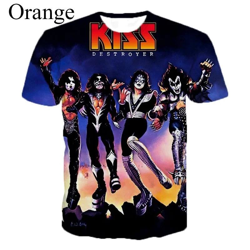 New FashionSummer Fashion Men's T-shirt 3D Print KISS Rock Band T-shirts Personalized Casual Short Sleev Shirts
New FashionSummer Fashion Men's T-shirt 3D Print KISS Rock Band T-shirts Personalized Casual Short Sleev Shirts