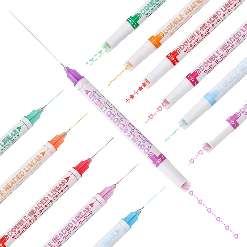 Dual Tip Curve Highlighter Pen Set, 12 Pcs Flownwing Curve Pens Highlighters Markers 
Dual Tip Curve Highlighter Pen Set, 12 Pcs Flownwing Curve Pens Highlighters Markers