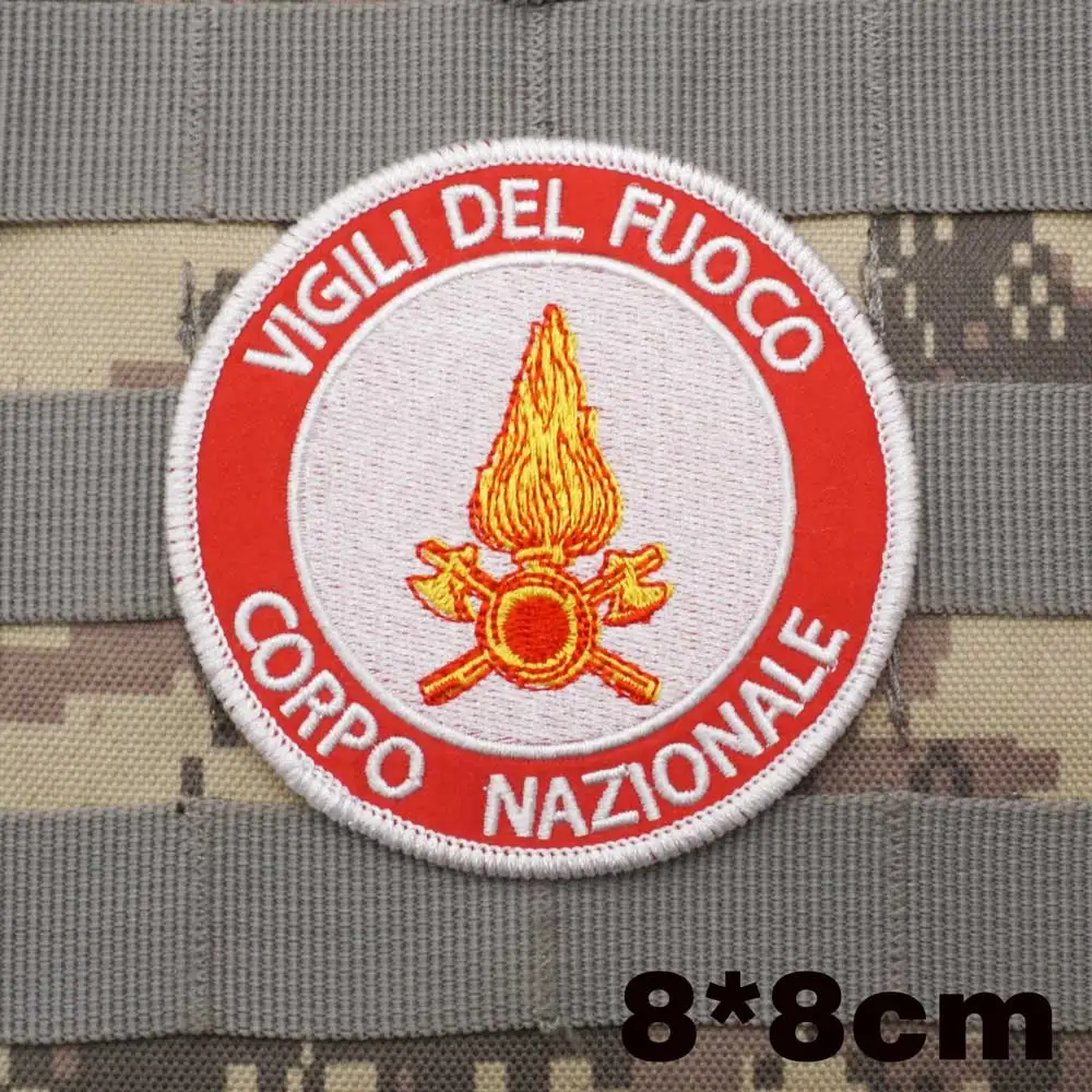 Vigili Del Fuoco Military Tactical Embroidered Patches Armband Backpack Badge with Hook Backing for Clothing
Vigili Del Fuoco Military Tactical Embroidered Patches Armband Backpack Badge with Hook Backing for Clothing