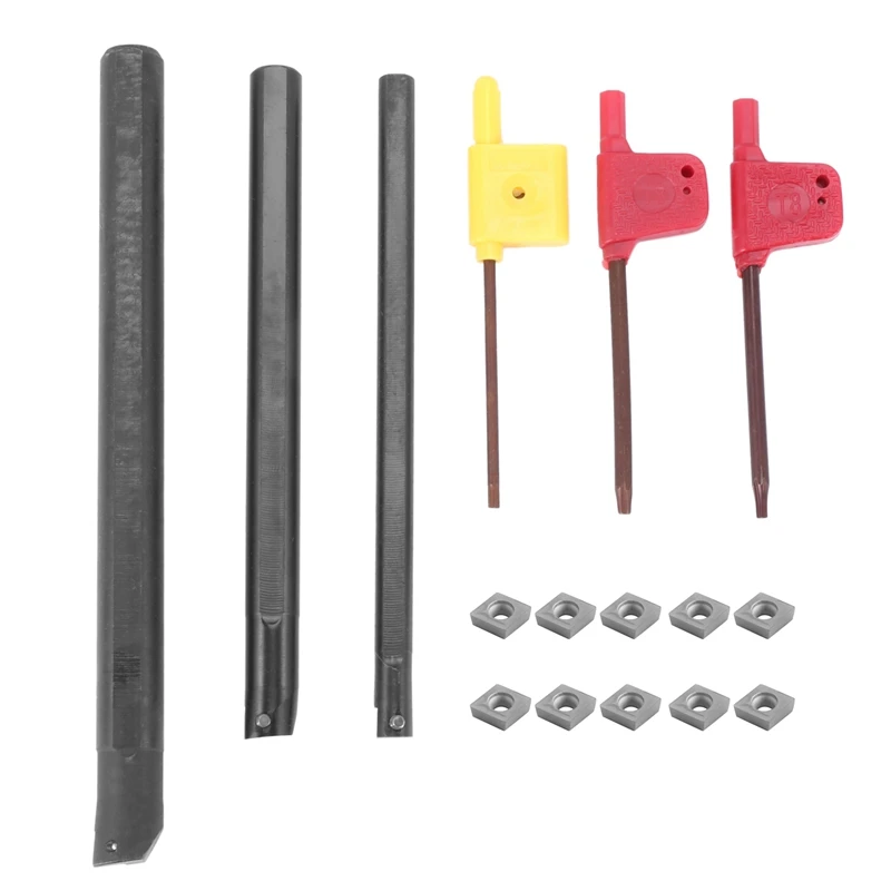 S07K-SCLCR06+S10K-SCLCR06+S12M-SCLCR06 Lathe Holder Turning Tool Boring Bar 7/10/12Mm + 10Pcs CCMT0602 Inserts
S07K-SCLCR06+S10K-SCLCR06+S12M-SCLCR06 Lathe Holder Turning Tool Boring Bar 7/10/12Mm + 10Pcs CCMT0602 Inserts