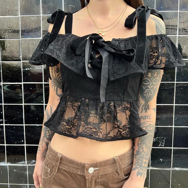 Gothic Vintage Sexy Fairy Grunge Irregular Edges y2k Crop Top Summer y2k Aesthetic Off Shoulder Woman Tank and Camis streetwear
Gothic Vintage Sexy Fairy Grunge Irregular Edges y2k Crop Top Summer y2k Aesthetic Off Shoulder Woman Tank and Camis streetwear