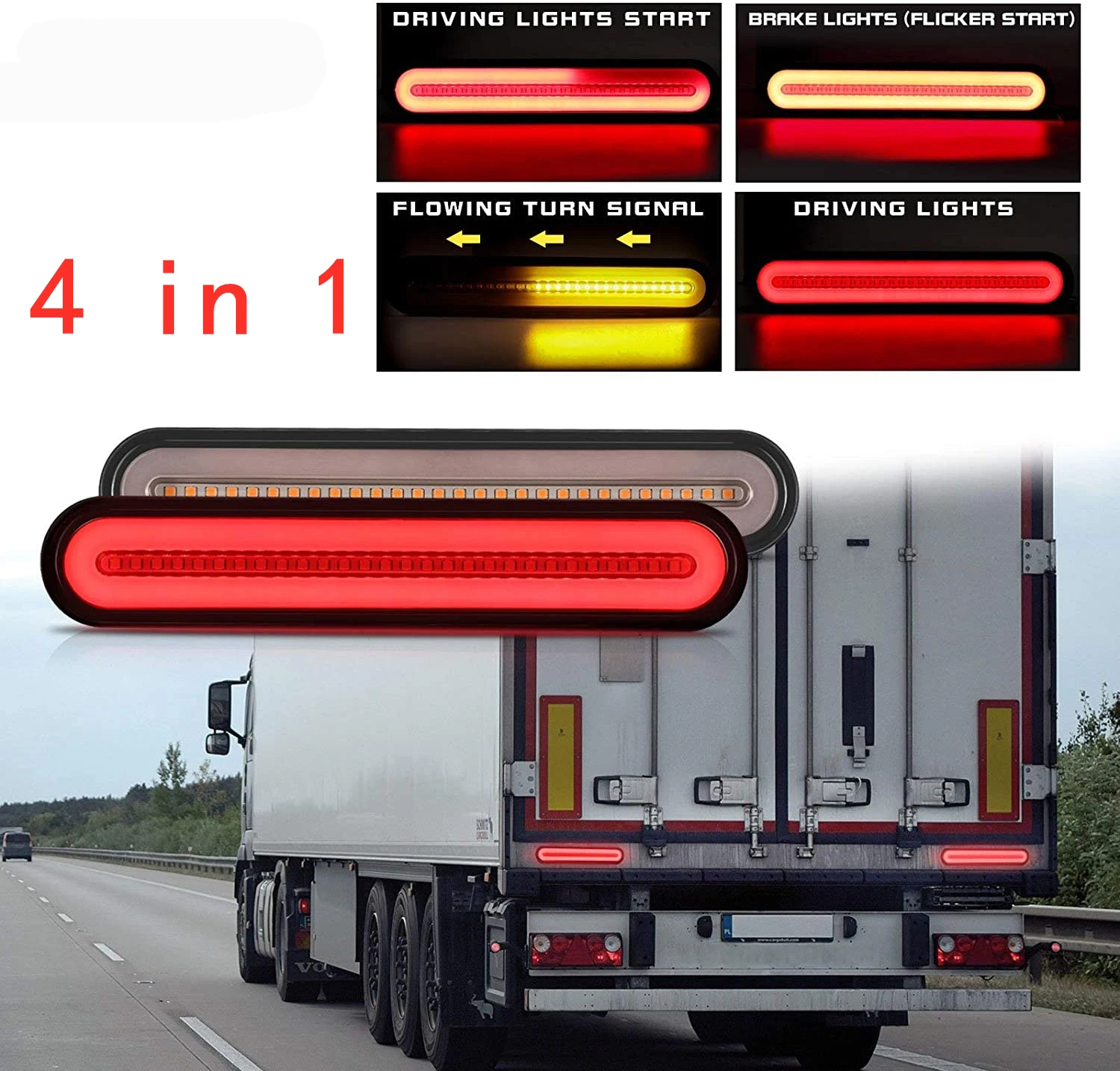 4 в 1 100 светодиодов для автомобильного грузовика, прицепа, водонепроницаемый Реестровый красный + желтый задний фонарь RV, аксессуары для потоковой сигнальной лампы 3D 
4 в 1 100 светодиодов для автомобильного грузовика, прицепа, водонепроницаемый Реестровый красный + желтый задний фонарь RV, аксессуары для потоковой сигнальной лампы 3D