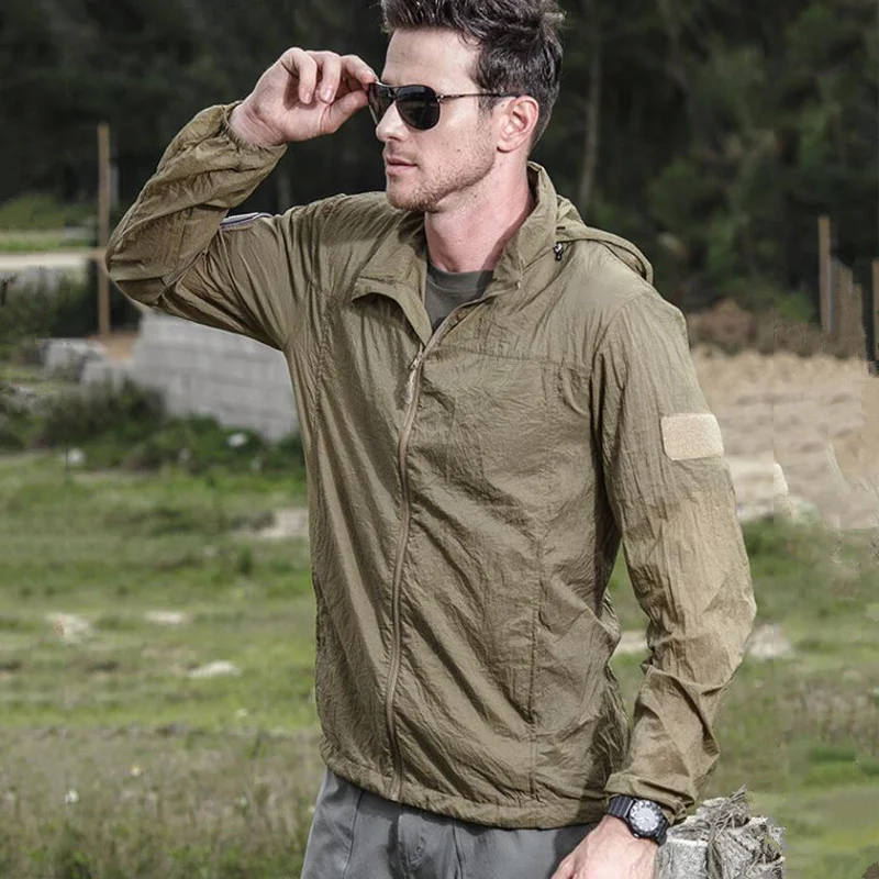 Summer Lightweight Tactical Jacket Men's Windbreaker Thin Skin Hooded Raincoat Military Quick Dry Breathable Waterproof Jacket
Summer Lightweight Tactical Jacket Men's Windbreaker Thin Skin Hooded Raincoat Military Quick Dry Breathable Waterproof Jacket