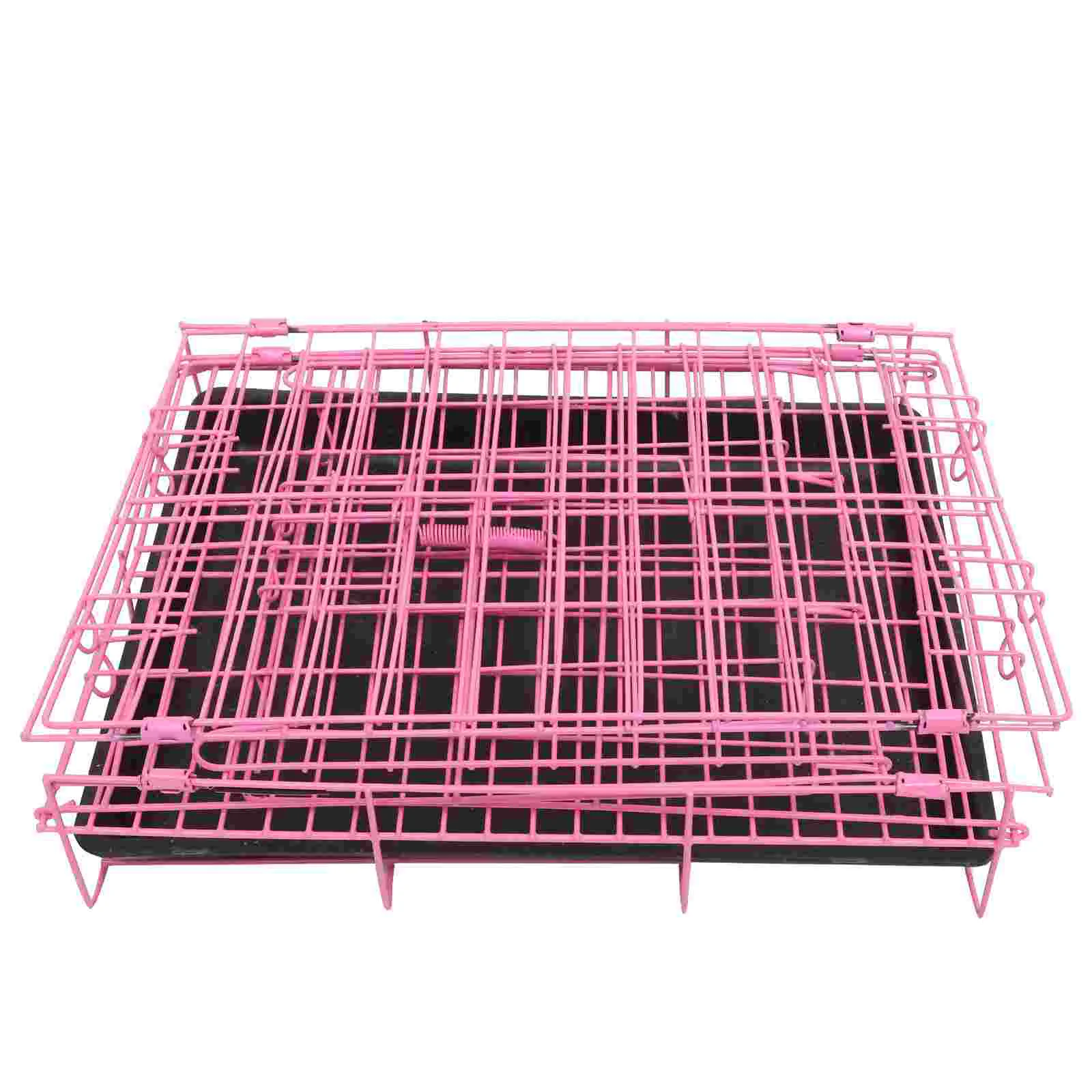 

1Pc Folding Metal Crates, Pets Crate Kennel Cage Foldable Crate Equipped with Replacement Tray for Cat Rabbit| 35x26x34cm, Dog
