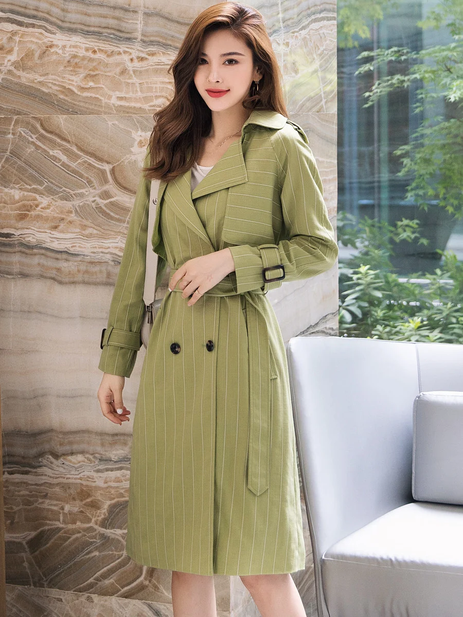 Matcha Green Women's Long Trench 2023 European Elegant Striped Coat Office Lady Beige WIndbreaker Free Shipping
Matcha Green Women's Long Trench 2023 European Elegant Striped Coat Office Lady Beige WIndbreaker Free Shipping