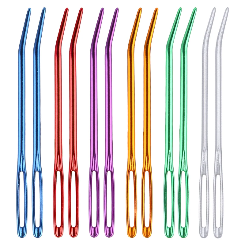 

LMDZ 20Pcs Knitting Needles Tapestry Bent Tip Needles for Crochet Large Eye Curve Blunt Needle Yarn Weaving Needle Sewing Tools