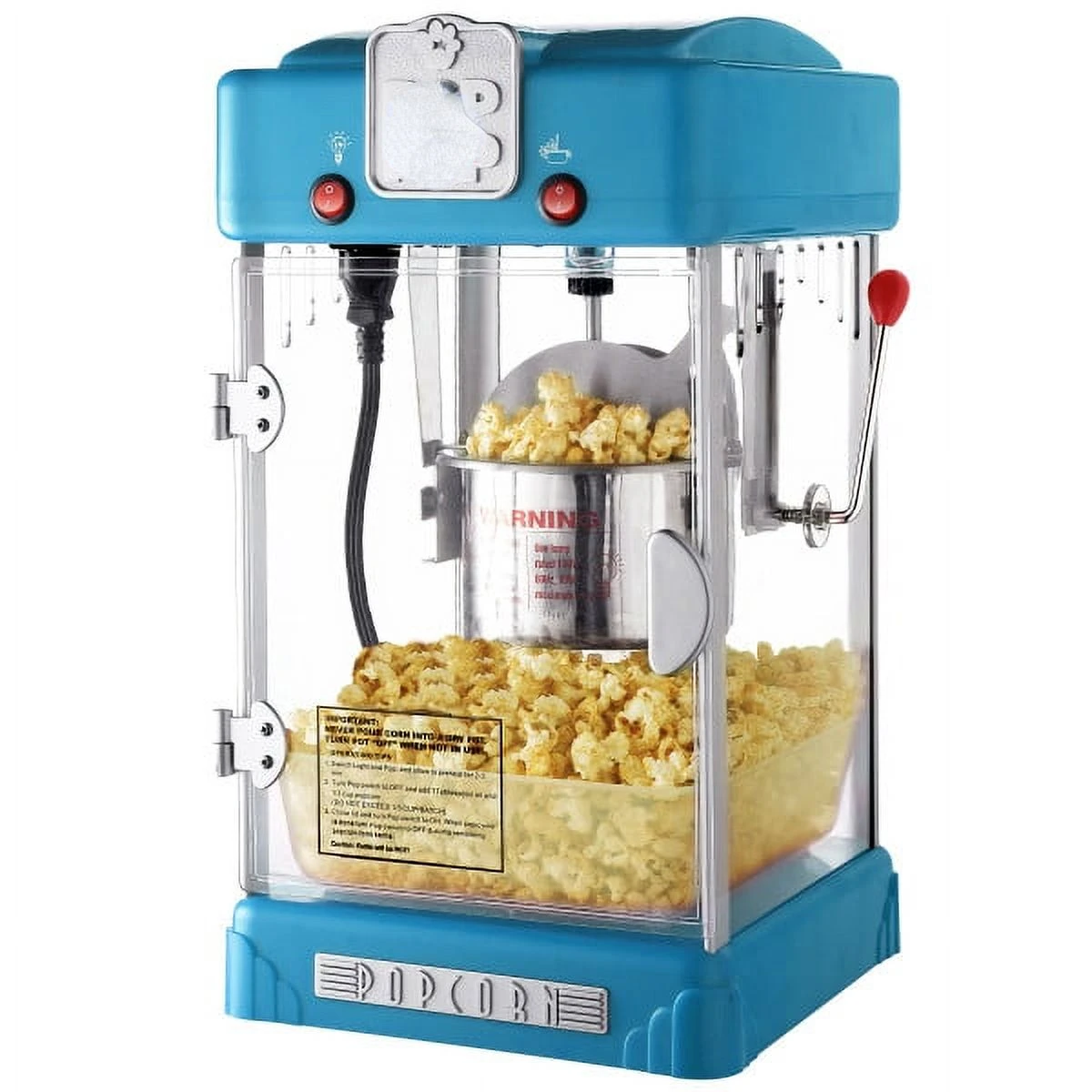 

Pup Countertop Popcorn Machine – 2.5oz Kettle with Measuring Spoon, , and 25 Serving Bags by (Blue)