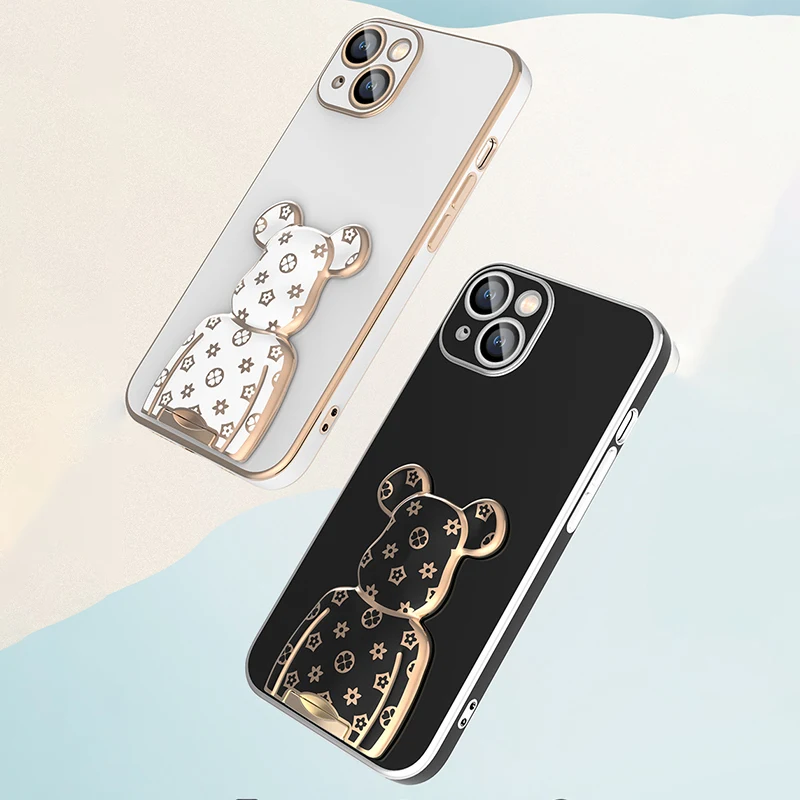 For IPhone 11 12 13 Pro Max Mobile Phone Case New Built-in Lens Film for IPhone 13 12 11 Bear Stand Protective Cover Phone Case
For IPhone 11 12 13 Pro Max Mobile Phone Case New Built-in Lens Film for IPhone 13 12 11 Bear Stand Protective Cover Phone Case
