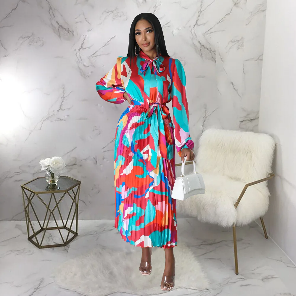 2023 Autumn New Fashion Elegant Pleated Clubwear Bandage Dresses Women Print Bowknot Collar Long Sleeve Maxi Long Shirt Dress
2023 Autumn New Fashion Elegant Pleated Clubwear Bandage Dresses Women Print Bowknot Collar Long Sleeve Maxi Long Shirt Dress