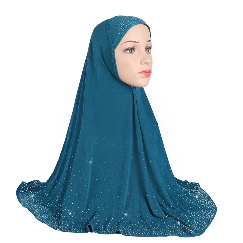 Muslim Women Long Hijabs Scarf with Starry Rhinestone Islam Arabic Plain Turban Jersey Cap for Lady Buqa Pray Headwrap Headscarf
Muslim Women Long Hijabs Scarf with Starry Rhinestone Islam Arabic Plain Turban Jersey Cap for Lady Buqa Pray Headwrap Headscarf