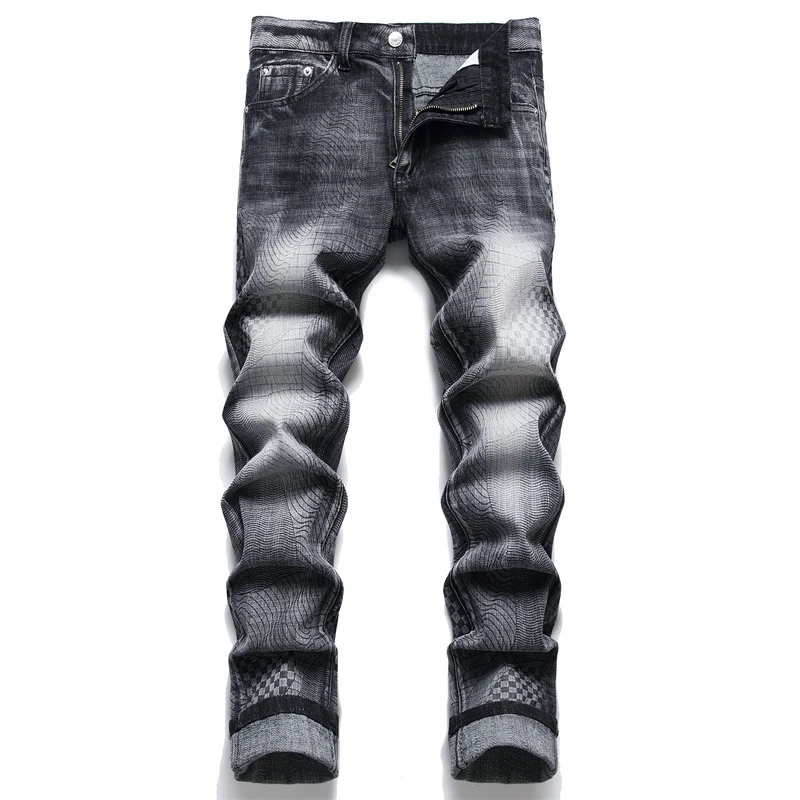 Punk Men's Black Jeans 2022 Autumn Fashion New Printed Cotton Pants Street Pencil Pants Middle Waist Casual Men Trousers y2k
Punk Men's Black Jeans 2022 Autumn Fashion New Printed Cotton Pants Street Pencil Pants Middle Waist Casual Men Trousers y2k