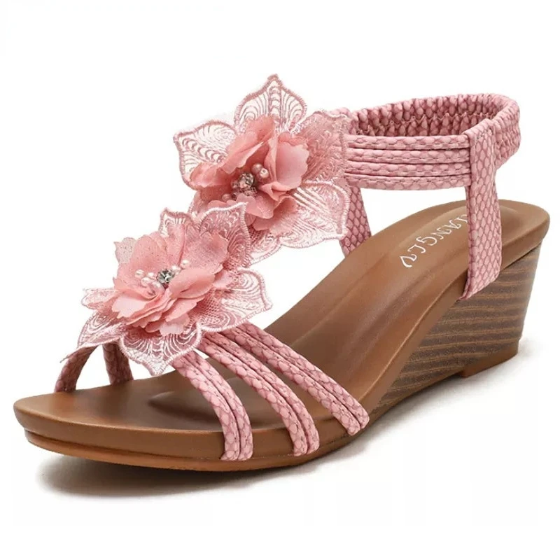 Bohemian Woman Shoes 2022 Fashion Summer Retro Flower Sandals Large Size Women Shoes Female Wedges Beach Shoes Zapatos De Mujer 
Bohemian Woman Shoes 2022 Fashion Summer Retro Flower Sandals Large Size Women Shoes Female Wedges Beach Shoes Zapatos De Mujer