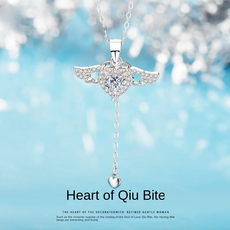 "Cupid's heart" Sterling Silver Necklace s925 The Angel Will Move the Wings Pendant NEW Exquisite design for Summer Choker
"Cupid's heart" Sterling Silver Necklace s925 The Angel Will Move the Wings Pendant NEW Exquisite design for Summer Choker