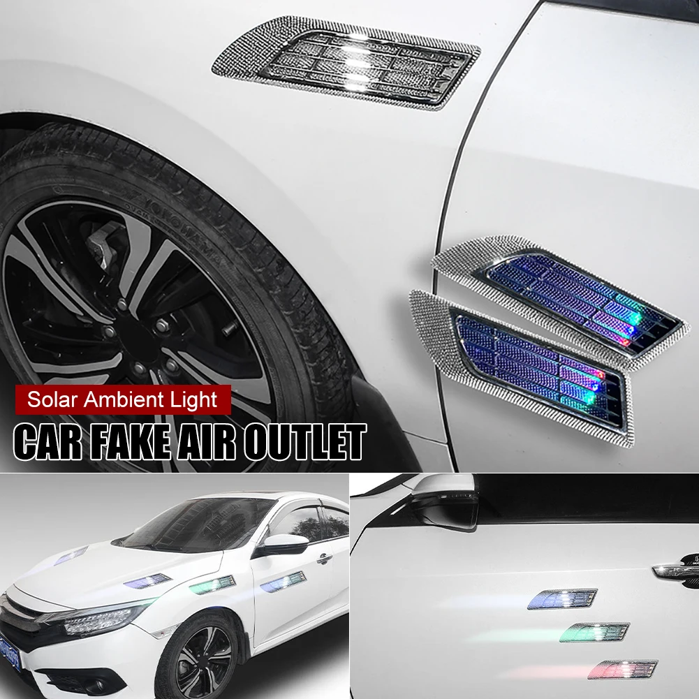 2*Car Side Vent Air Flow Fender Intake Auto Simulation Side Vents Styling with Solar LED Warning light Strobe Light Car fitting
2*Car Side Vent Air Flow Fender Intake Auto Simulation Side Vents Styling with Solar LED Warning light Strobe Light Car fitting