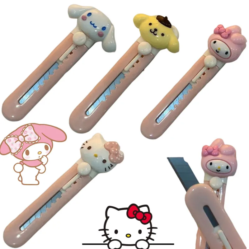 Kawaii Anime Melody Hellokitty Cinnamoroll Cute Utility Knife Sharp Trumpet Mini Portable Paper Cutter Safety Study Accessories
Kawaii Anime Melody Hellokitty Cinnamoroll Cute Utility Knife Sharp Trumpet Mini Portable Paper Cutter Safety Study Accessories