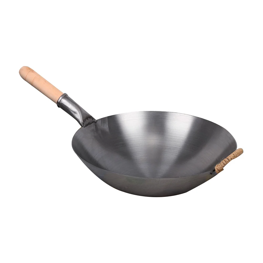 Old Fashioned Wok Stainless Steel Skillet Lid Cookware Wood Cooking Pot Wooden Handle
Old Fashioned Wok Stainless Steel Skillet Lid Cookware Wood Cooking Pot Wooden Handle