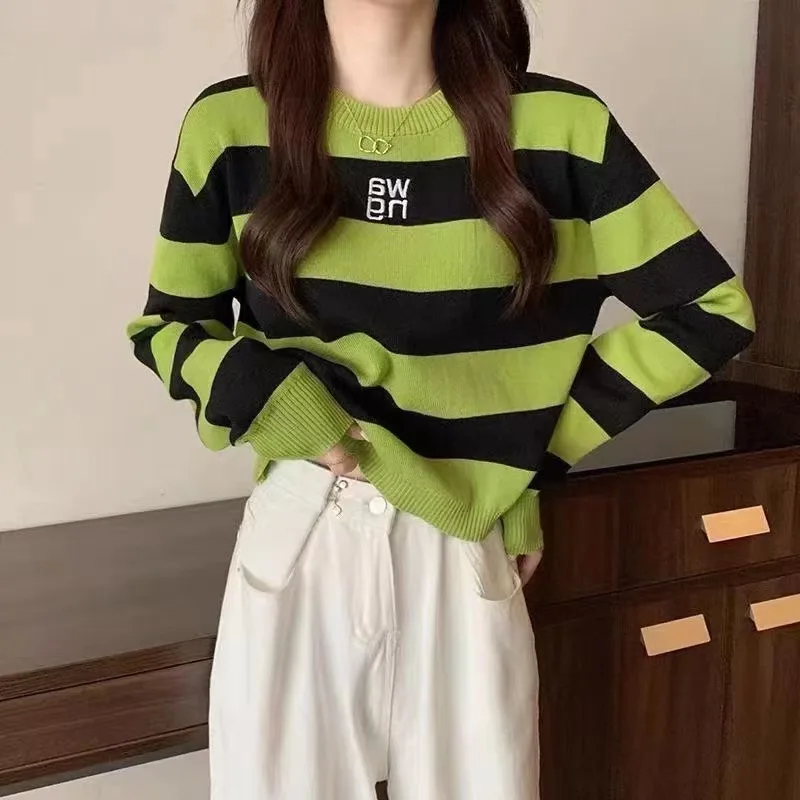 Spring Striped Short Kitted Sweater Women Contrast Colors O-Neck Loose Pullovers Casual Long Sleeve Jumpers Chic Tops I903
Spring Striped Short Kitted Sweater Women Contrast Colors O-Neck Loose Pullovers Casual Long Sleeve Jumpers Chic Tops I903