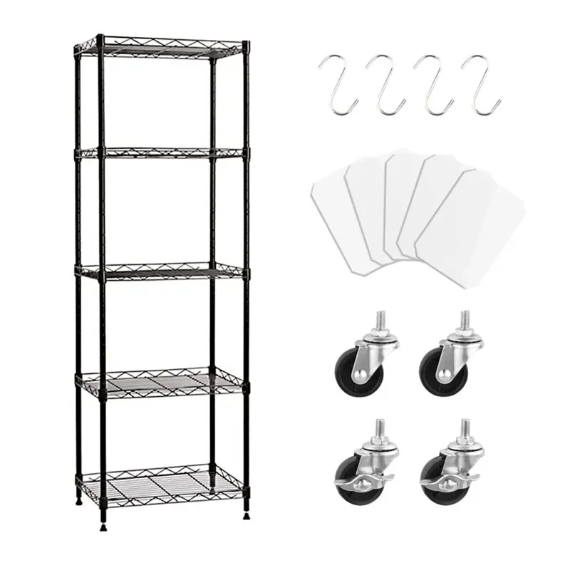 5-Tier Wire Shelving Unit, Narrow Kitchen Storage Unit Storage Organizer Rack, Metal Shelf Units, Heavy Duty Garage Rack Shelves
5-Tier Wire Shelving Unit, Narrow Kitchen Storage Unit Storage Organizer Rack, Metal Shelf Units, Heavy Duty Garage Rack Shelves