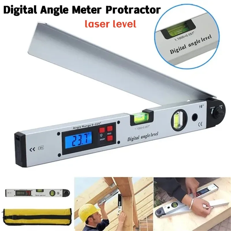 0~225° LCD Digital Inclinometer Protractor Spirit Level Angle Finder Gauge Meter with Horizontal and Vertical Bubble
0~225° LCD Digital Inclinometer Protractor Spirit Level Angle Finder Gauge Meter with Horizontal and Vertical Bubble