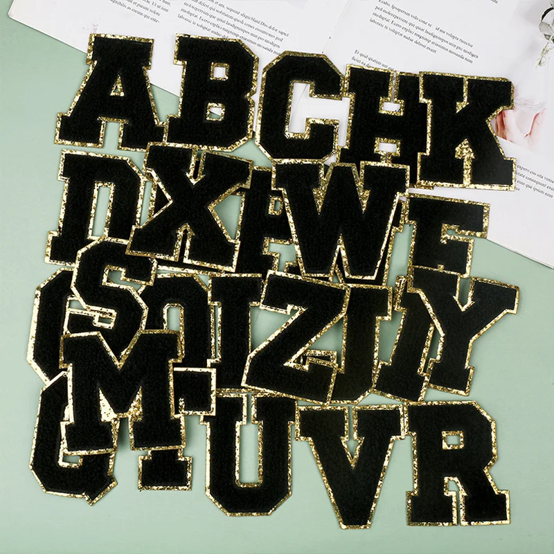 A-Z 8cm towel embroidered black letter Sew on patch baseball uniform DIY English name custom decoration accessories 
A-Z 8cm towel embroidered black letter Sew on patch baseball uniform DIY English name custom decoration accessories
