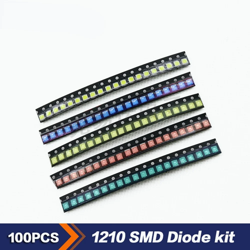 100PCS 1210 SMD Light Emitting Diode Red Yellow Green White Blue LED Light Diode Lot of Electronic Component
100PCS 1210 SMD Light Emitting Diode Red Yellow Green White Blue LED Light Diode Lot of Electronic Component