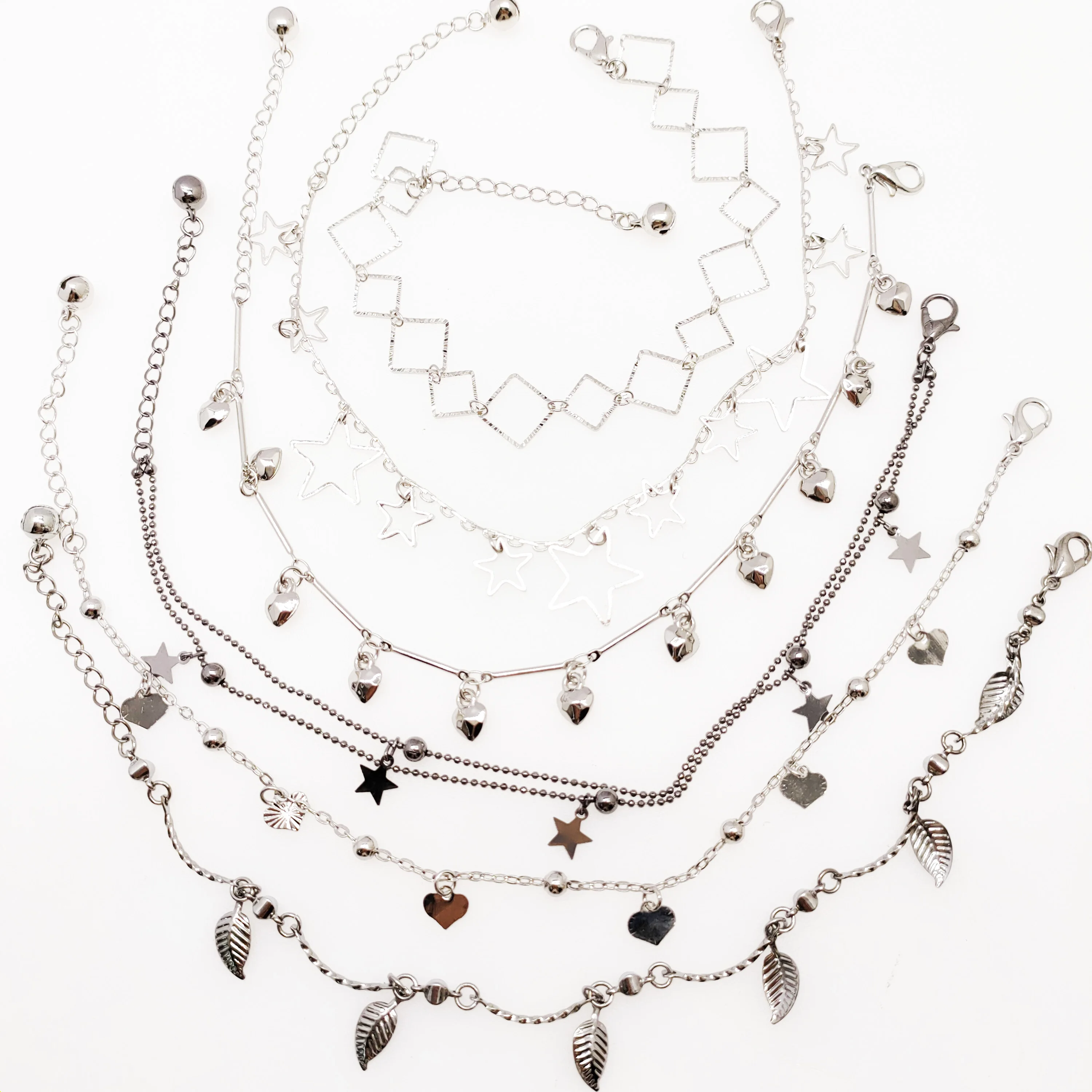 6PCS Mixed Summer Beach Anklet Bracelet Stars Leaves Heart Pattern Barefoot Ladies Leg Chain Accessories
6PCS Mixed Summer Beach Anklet Bracelet Stars Leaves Heart Pattern Barefoot Ladies Leg Chain Accessories
