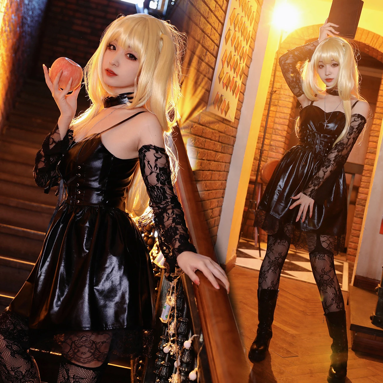 Anime Death Note Misa Amane Cosplay Costume Amne Faux Leather Sexy Dress Stockings Gloves Clothes Necklace Outfit Halloween Wig
Anime Death Note Misa Amane Cosplay Costume Amne Faux Leather Sexy Dress Stockings Gloves Clothes Necklace Outfit Halloween Wig
